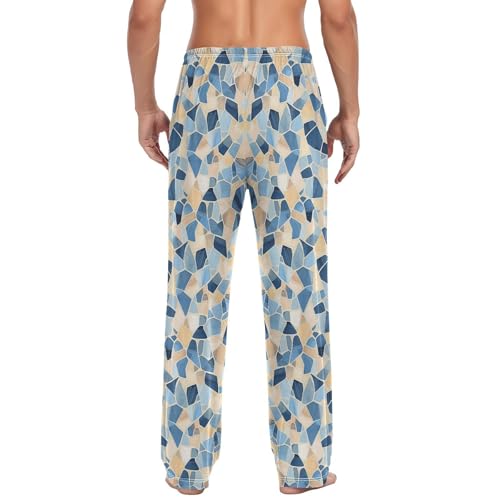 GuoChe Cotton Pajama Bottoms Men Pjs Pants For Men with pockets for Adults Joggers Small2