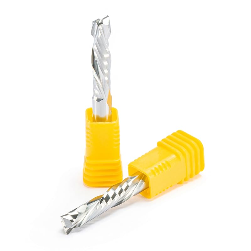 Fraise compression CNC éliminant les éclats sur bois, mèche hélicoïdale 3.175 mm biseautée