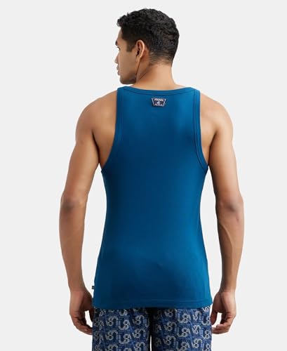 Image of Jockey US26 Men Super Combed Cotton Rib Square Neck Gym Vest