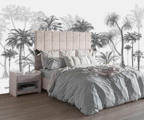 Papier Peint Panoramique Jungle Noir et Blanc 3d Soie, 410 X 280 ...