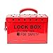 WISAMIC Group Lockout Tagout Lock Box: with 13 Slots Portable Safety Lockout Box Steel Red