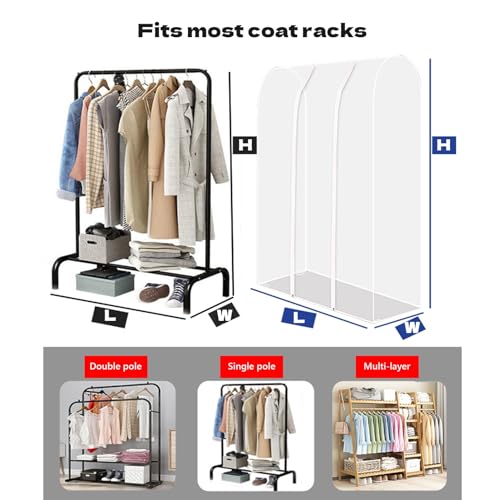 Funda para perchero impermeable a prueba de polvo con cremallera, protector transparente para colgar la ropa, organizador de armario para almacenamiento de ropa y prevención del polvo