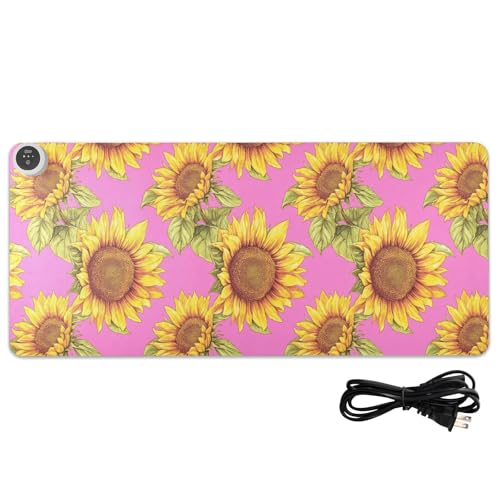Tapis de souris chauffant jaune tournesol pour un bureau cosy