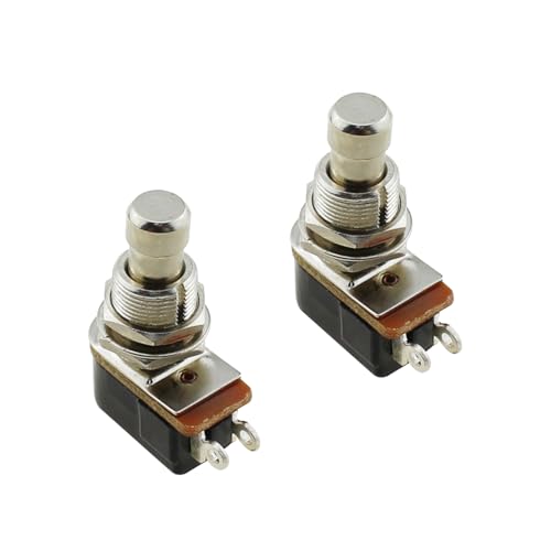 SQXBK 2PCS 39.2mm Silver Effects Footswitches Momentary Soft Touch Foot Switch Normally Open 2 Pin Pedal Box Pushbutton Footswitch