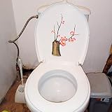 SHMAZ Adesivo per WC Adesivo Decorativo 14.9X22Cm Acquerello Pianta Rossa Prugna Bella Casa Pianta Wall Sticker Home Toilet Decor