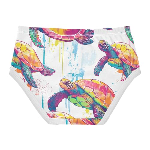 Wusikd Colorful Turtles Girls' Underwear Cotton Girls Briefs Soft Toddler Underwear 2T2