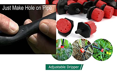 Image of DIY Crafts 35 Pcs, Only Red Dripper /Sprinkler, Drip Irrigation Kits Watering System Tubing Connectors Atomizing Nozzle Mister Dripper Accessory for Plant Wateri (35 Pcs, Only Red Dripper /Sprinkler)