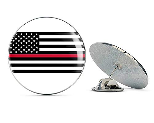 American USA Flag Thin RED Line (America Firefighter) Metal 0.75