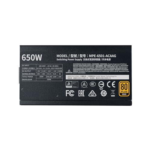 Alimentation COOLER MASTER MWE 650 V3 650 Watt 80 PLUS - vue 7