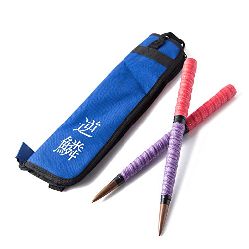 逆鱗マイバチ 超硬材 2重巻き 新魔改造 マイバチ&収納ケースセット テーパー ロール仕様 新魔改造 ブラックウォールナット 超硬材 反発力 紫赤(青ケース)