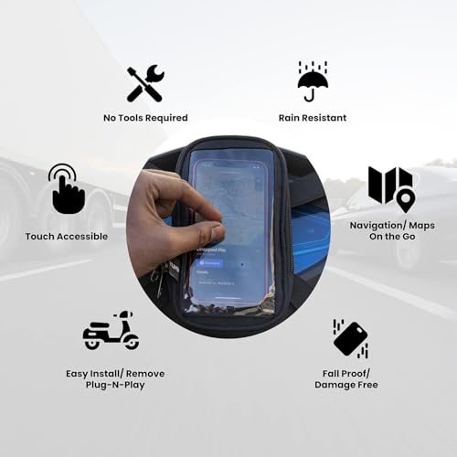 Image of Universal Mobile Holder /Stand /Mount Pouch for Scooters Scooty for Activa 6G (Black