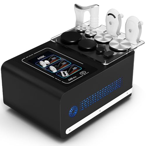 UIBAO Máquina de Fisioterapia y Diatermia 448KHz CET Ret JMD,Equipo Multifuncional con 8 Sondas,3 Asas y 1 Placa Negativa,para Reafirmación Piel,Reducción de Celulitis y Modelado Corporal Black