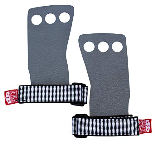 Luvas Crossfit Grip Pull Up Couro 3 Furos (PRETO, M)