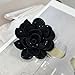 Rose Flower Rhinestones Big Brooch Lapel Pins for Women Her Fashion Elegant Crystal Camellia Floral Brooches Pin for Dresses Suit Clothes Accessories Jewelry Boutonniere Wedding 100mm (Black)