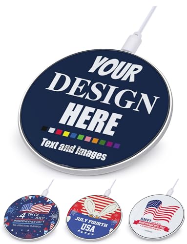 10W/15W Personalized Photo/Text/Logo Custom Picture Wireless Charging Pad– Ultra-Thin Custom Photo Wireless Charger for All Mobile Phones with Wireless Charging Function