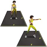ACTIVEGEAR Large Exercise Mats 6'x4'x7mm and 6'x5'x7mm Bundle | Ultra-Durable Non-Slip Rubber Workout Mat for Home Gym Flooring | Ideal for Cardio, Fitness, Plyo, MMA and Yoga