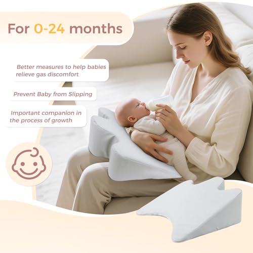 Image of EKEPE Nursing Reflux Prop for Baby Gas, Colic Relief & Burp, Tummy Time Mat for Feeding, Neck, Shoulder and Body Support, Activity Support for Newborns and Infant 0-12 Months - Grey