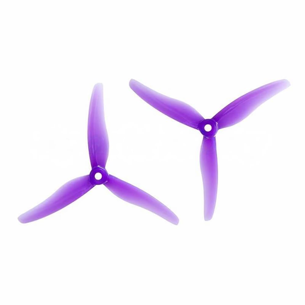 SPARKHOBBY 20PCS 10 Pairs Gemfan 51433 5inch 3 Blade/tri-Blade Propeller Props CW CCW Compatible for FPV Racing Drone RC Models (10Pairs Purple)
