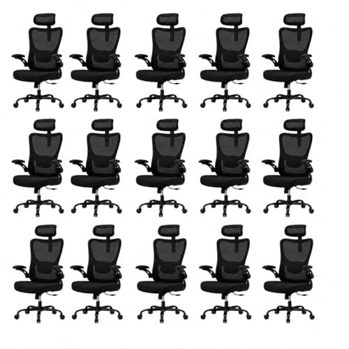 Image of HUANUO Ergonomic Office Chair, High Back Computer Desk Chair with Adjustable Lumbar Support and Headrest, Comfy Gaming Chair with 3D Armrests, Home Office Rolling Chair, Max Load 300 lbs, Pack of 15