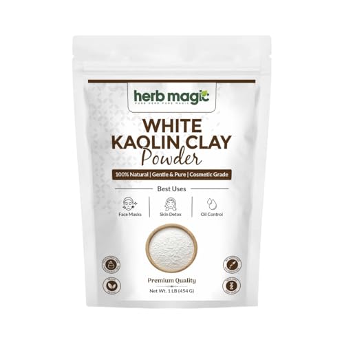 White Kaolin Clay Powder 1 lb (454 g) | Natural Kaolin Clay for Face Masks Soap Making Bath Bombs Seed Bombs DIY Spa & Gardening| Herb Magic