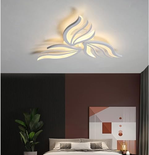 Plafonnier LED acrylique dimmable moderne blanc mat avec télécommande pour salon