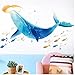 UYEDSR Pegatinas de Pared Ballena de pez Submarino para habitación de niños sofá cabecera Dormitorio decoración extraíble Pared Arte calcomanía Carteles 60x90cm