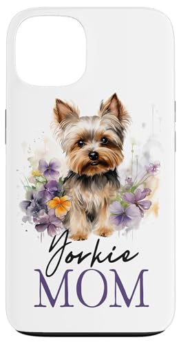 Yorkie Mom Cute Dog Vintage Flowers Yorkshire Terrier Mom Case for iPhone 13