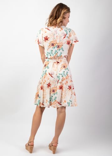 Robe courte fluide cache-cœur imprimé fleuri champêtre Marika