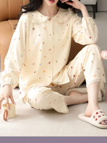Image of LITZO Womens Korean Night Dress || Pyjama Set ||Korean Nightsuit || Women Nightwear ||Round Neck Half Sleeve Nightsuit || Loungewear || Everyday Nightdress (L-234-237)
