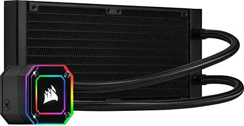 Corsair iCUE H100i ELITE CAPELLIX Liquid CPU Cooler (33 Ultra-Bright CAPELLIX RGB LEDs, Two 120 mm ML RGB Series PWM Fans, 400 to 2,400 RPM, Zero RPM Mode, Corsair iCUE Commander CORE Included) Black
