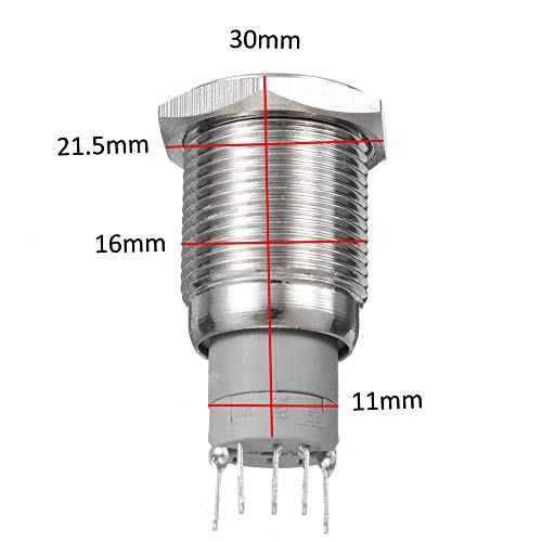 Esupport 12V Car Vehicle Blue Led Light Headlight Push Button Metal Toggle Switch 16Mm #TOP6