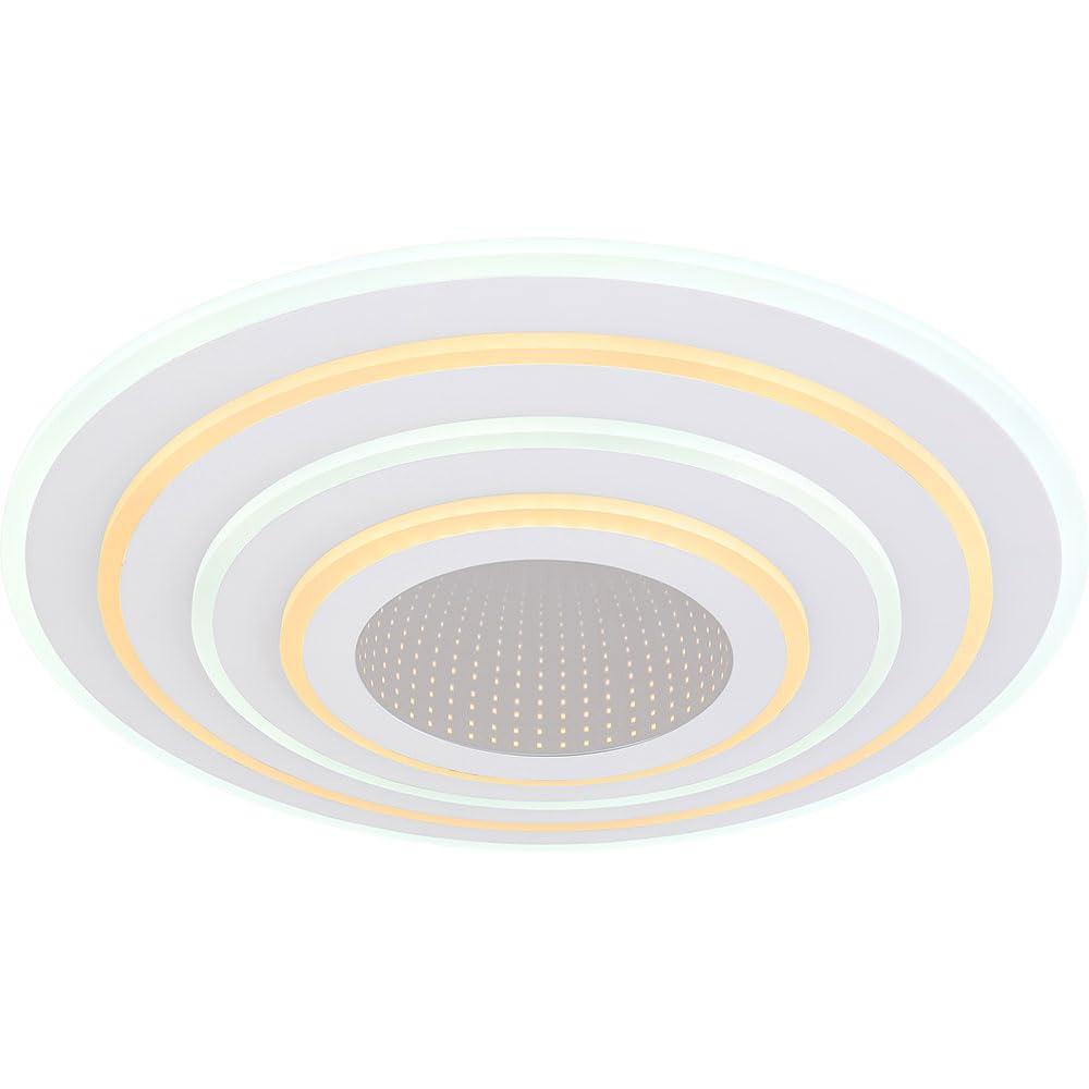 Smart Home Deckenleuchte LED CCT Wohnzimmer Smart Deckenlampe App Schlafzimmer, mit Fernbedienung dimmbar, 1x Smart LED 40W 3000-6500 Kelvin, DxH 42x6,7 cm