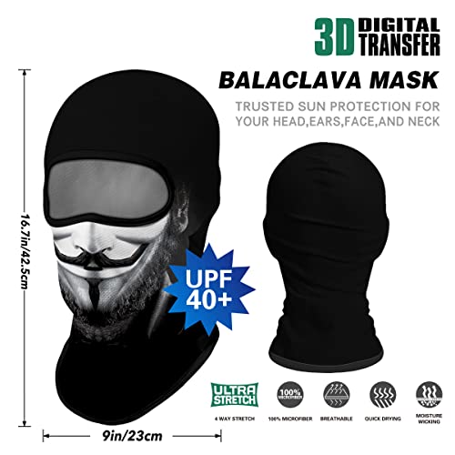 Image of Skull Full ski Mask, 3D Balaclava, UV Sun Protection,Motorcycle /Ski /Scarf /Cycling /Fishing for Men