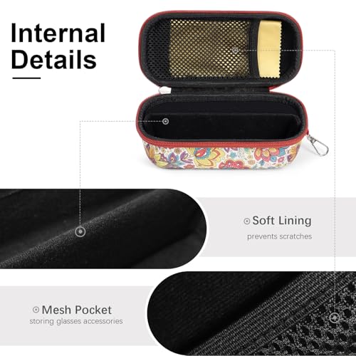 Image of Bukere Double Eyeglasses Case with Adjustable Slots, EVA Hard-shell Travel Dual Glasses Sunglasses Organizer for Men Women
