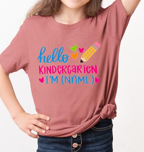 Kindergarten Shirt, Hello Kindergarten Natural Kid Shirt, First Day Of School Outfit, Personalized Name Shirt, Back To School, Kinder Shirts, Kindergarten Tee2