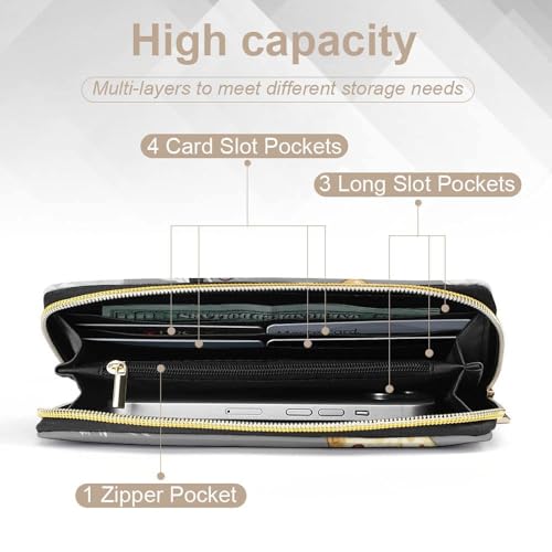 Fashion Wallets for Outdoor Essential, Wallet with ID Holder, Lightweight Great Pyrenees Pizza Wallet for Men Women4