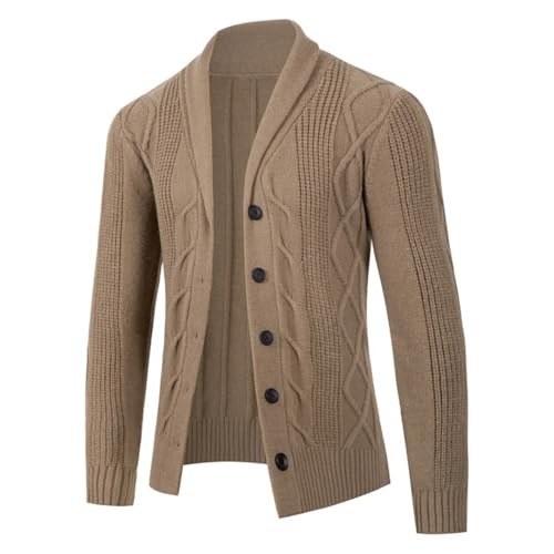 Men's Single-Breasted Cardigan, Lapel Knit Cardigan, Long-Sleeved Casual Sweater2