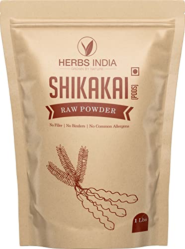 Shikakai Powder for Hair Growth - Acacia Concinna (Shikai Powder) - Best Natural Cleanser - All Natural - Herbs India (One LB - 16 Ounce)