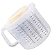 Cabilock Taza Graduada para Hornear 2. Taza Graduada de Cocina de 5 L con Tapa para Hornear Que Contiene Harina en Polvo Líquida (Blanco)
