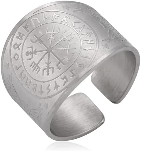 2 Wikinger Ringe Set - Raben & Drachen Design Verstellbar Für Männer & Frauen