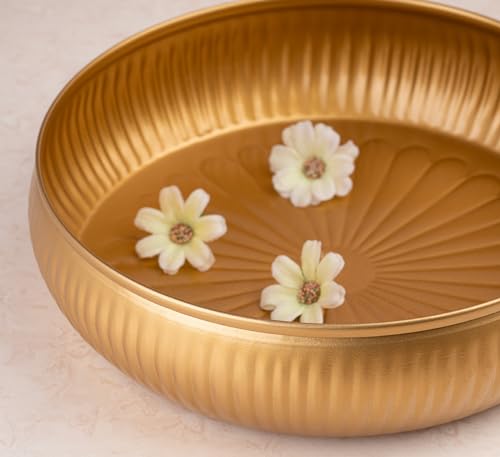 Indotribe Urli Bowl Set For Decoration Indian - 11 Inch | Pushp Urli Bowl For Diwali Diya thumb #1