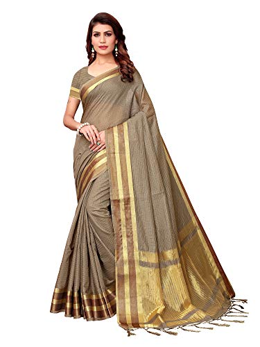 Image of AKHILAM Women's Cotton Silk Saree with Unstitched Blouse Piece (CNCX01 Parent)