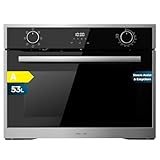 Cecotec Horno Integrable 45cm Alto Multifunción Bolero Hexa M224500 Edge A. 2600W, 53L Capacidad, 7 Funciones, Grill, Fan Assisted Grill, Convección, Defrost, Steam Base X2, Steam EasyClean, Vapor