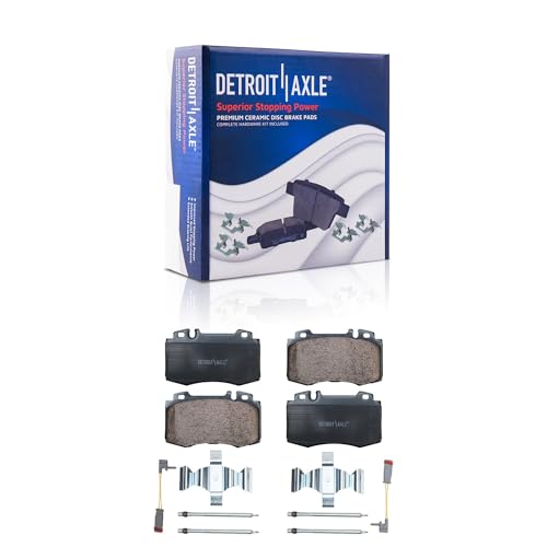 Image of Detroit Axle - 8pc Brake Kit for Mercedes-Benz CLS500 CLS550 E550, Drilled and Slotted Disc Brake Rotors Ceramic Brakes Pads with Hardware Replacement : 12.99 inch inch Front and 11.81 inch inch Rear Rotor