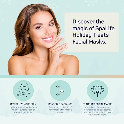 SpaLife Beauty Holiday Treats Christmas Face Mask Bundle | Korean Facial Mask | Hydrating, Soothing and Moisturizing Sheet Mask Set | Stocking Stuffers for Women | Bulk Christmas Gifts | 12 Pack - Image 7