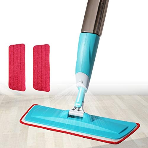 Spray Floor Mop Kit,Aicehome Professional Spray Mop 360 Degree Rotation Wet Mop,2 Reusable Microfiber Pads with Refillable Bottle for Kitchen Bathroom