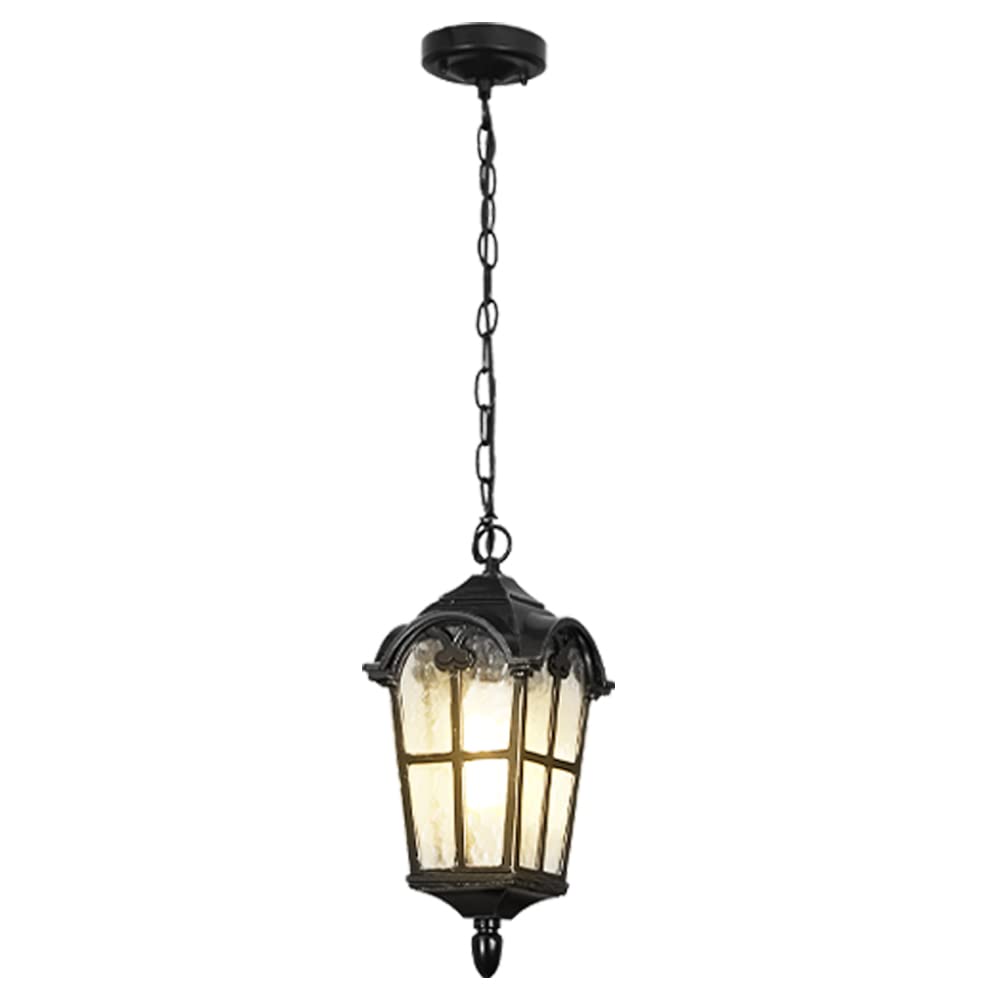 WEYIMVTO Outdoor Pendant Lights, Black Aluminium Contemporary Hanging Ceiling Porch Light Outdoor
