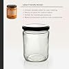 North Mountain Supply 16 oz Glass Wide Mouth Straight-Sided Jars with Black Metal Lug Lids (82-2040) Case of 12