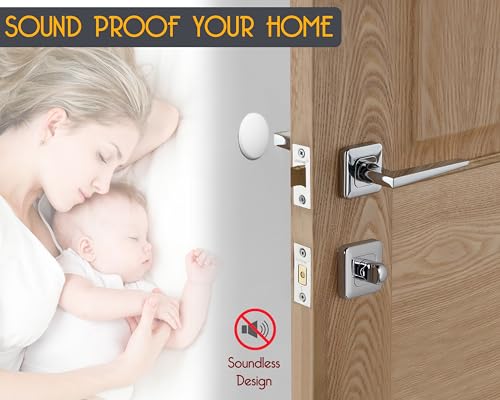 Image of ProStoppr Door Stoppers - Medium 2 inch (6 Pack) - Strong Adhesive Backing | Quiet & Shock Absorbing Silicone Door Stoppers for Walls - Door Knob Wall Protector - Door Stop Bumper - Prevent Wall Damage
