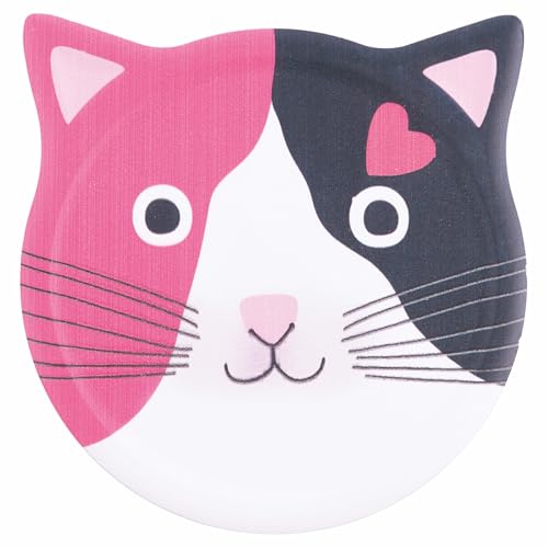 Set mit 6 dekorativen Fliesen 10,5 x 10,8 cm aus Keramik, Unterseite aus Kork, Cats